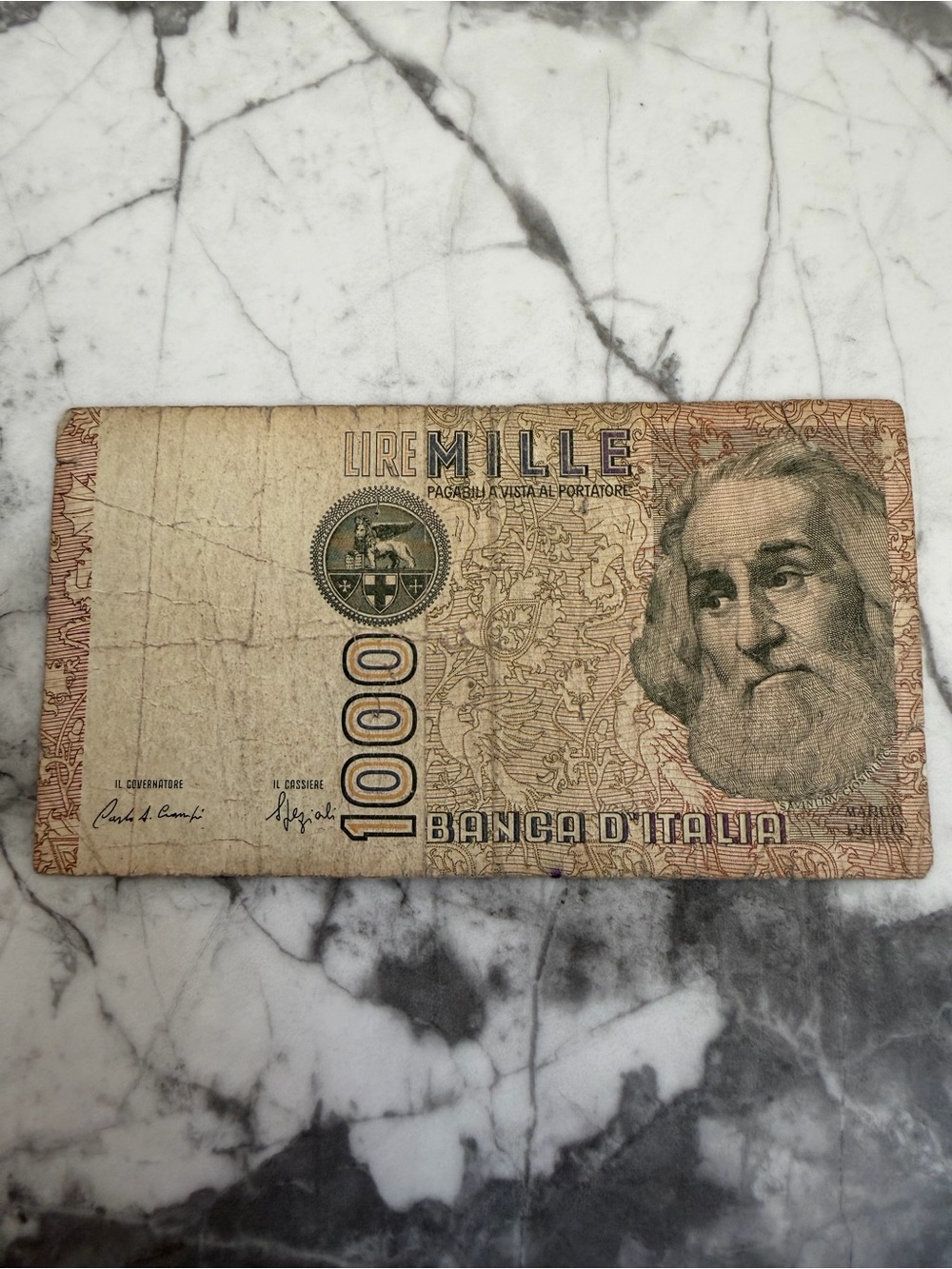 Italian 1000 Lire Note, Verdi, 1982